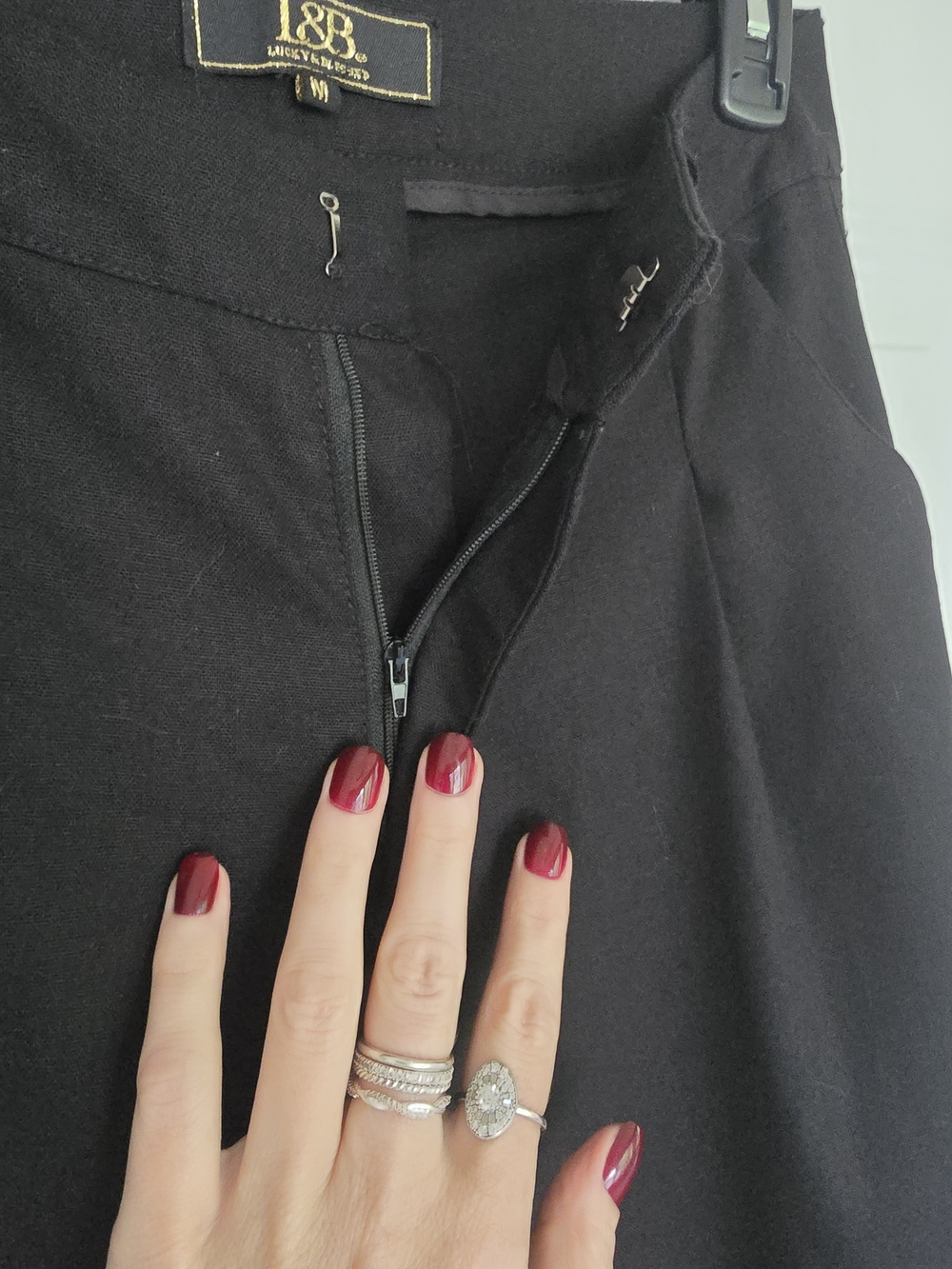 L&B Black Wide Leg Linen/ Cotton Pants *long*